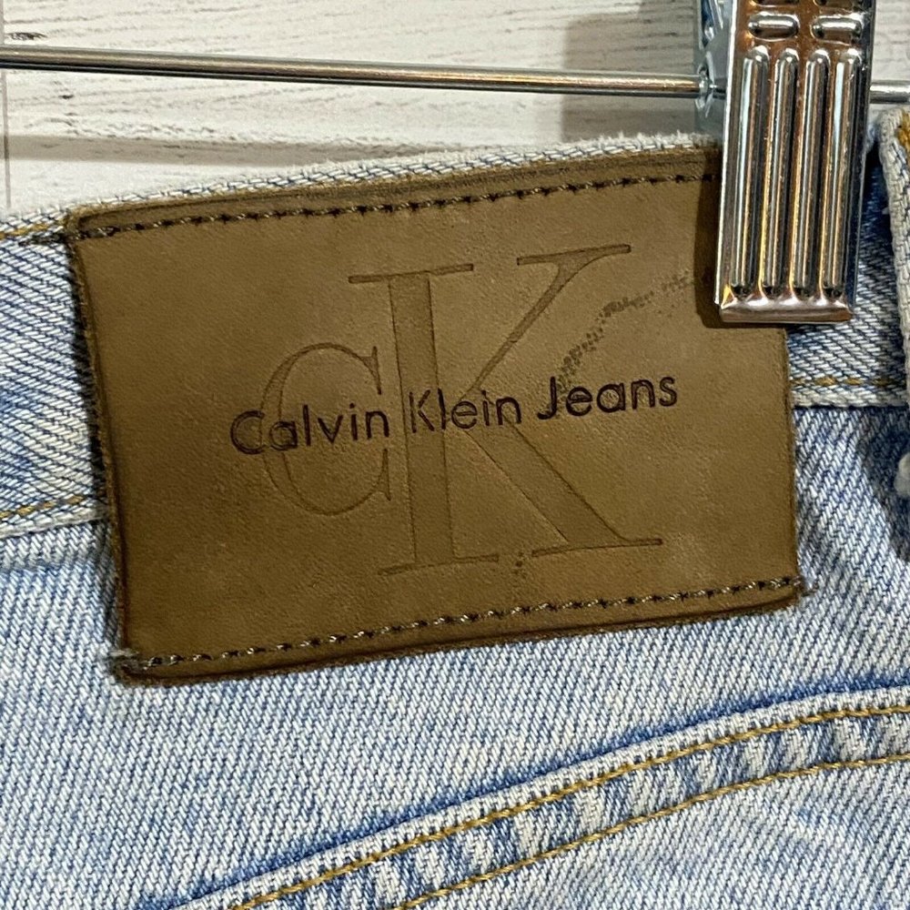 Vintage 90s Calvin Klein Light Blue Denim Jean Shorts - Picture 5 of 7